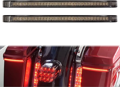 Miniatura 2 de HDBUBALUS Luz trasera de alforja ahumada LED para freno de marcha secuencial para Harley Touring Street Gilde Road Gilde Road King Electra Glide