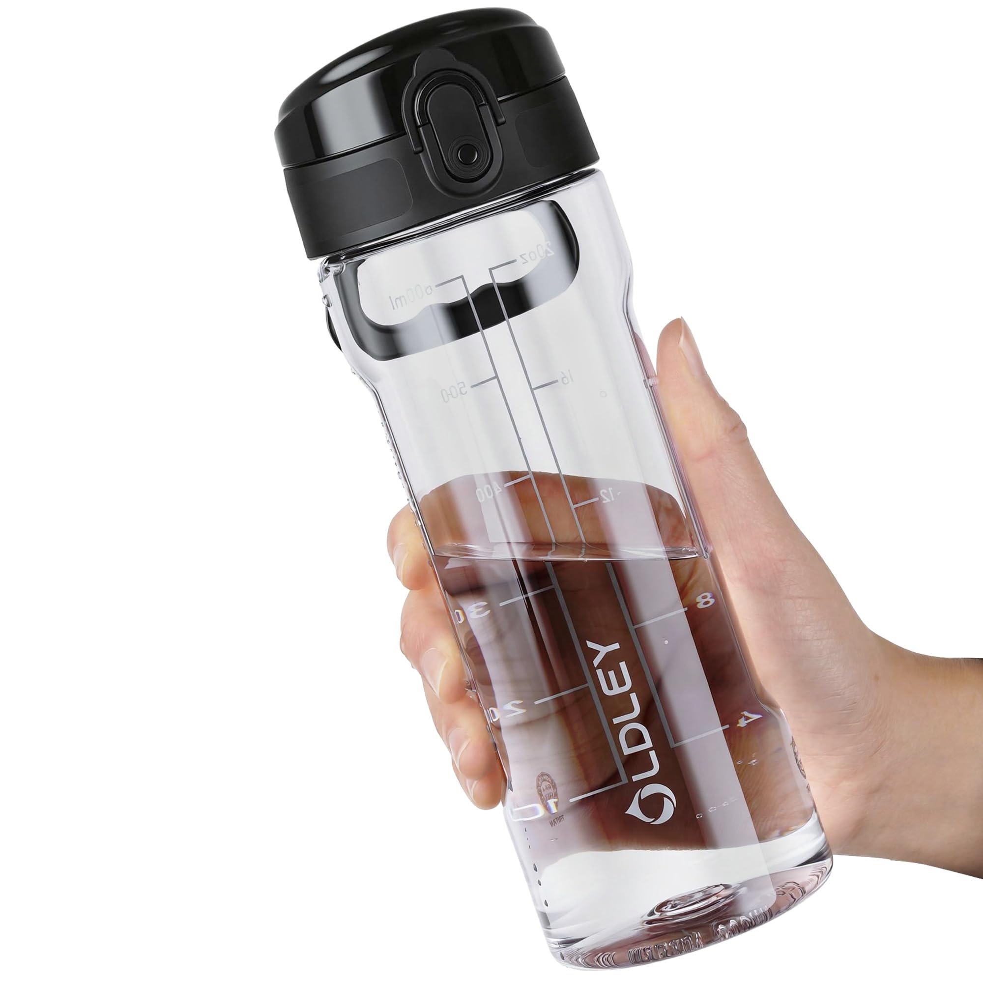 OLDLEY 500ml, 650ml, 1L Wasserflaschen mit Sieb, BPA-freie auslaufsichere Trinkflasche für Kinder, leichte wiederverwendbare 0,5l schlanke Tritan-Flasche für Schule, Fitness, Sport, Outdoor, Arbeit