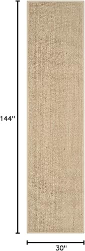 Miniatura 249 de Safavieh Colección de fibra natural NF115P - Alfombra (fibra natural), color gris, Fibras naturales beige, (Natural/Beige),Natural/Negro,Natural