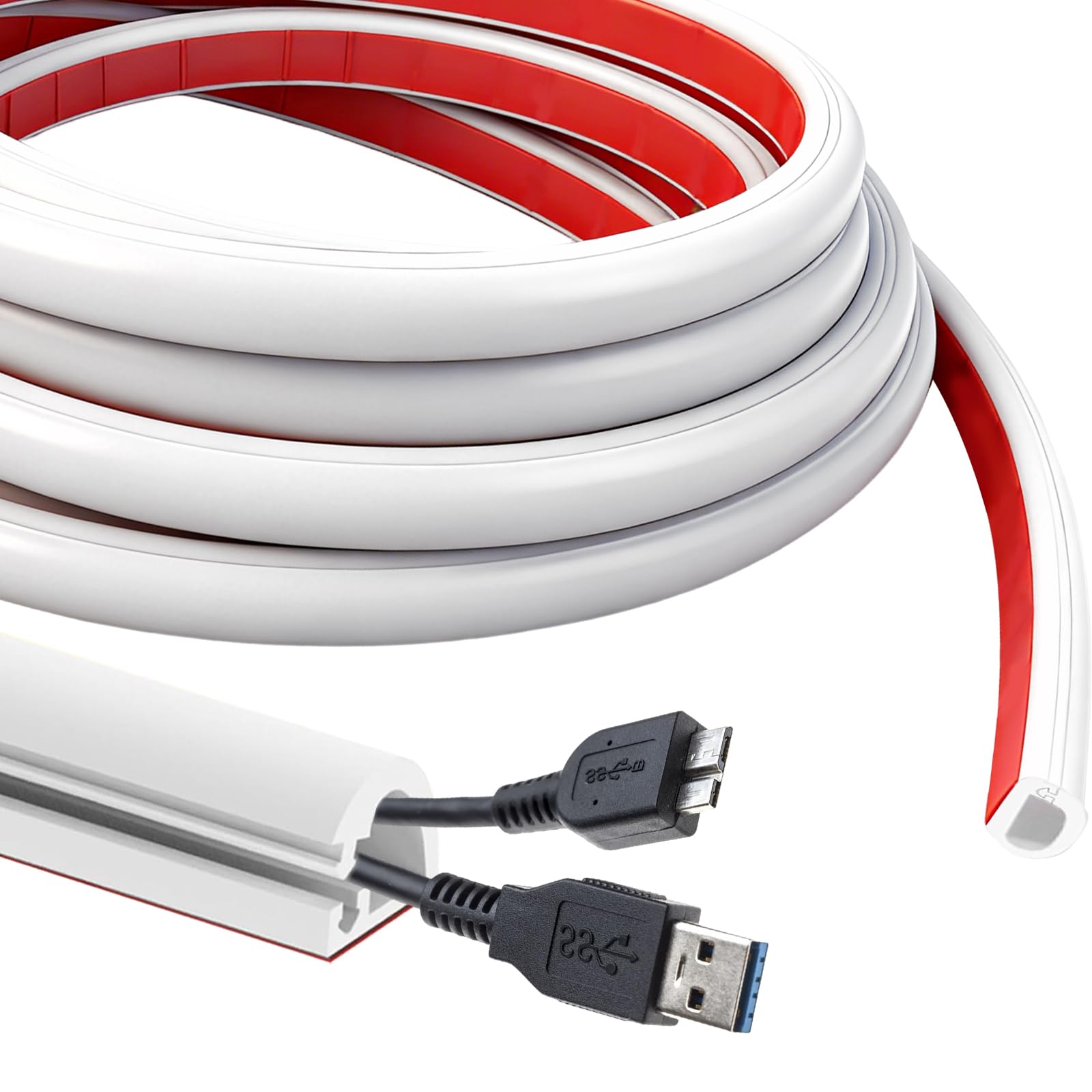 LOMGDOVC 6m Self-Adhesive Cable Trunking,Side Open Wire Cover for Home — image 1