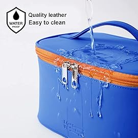 Meiyuuo Makeup Bag Large Cosmetic Bags for Women Girls Cute Travel Zipper Pouch Toiletry Organizer for Beauty Essentials Waterproof (Navy Blue)