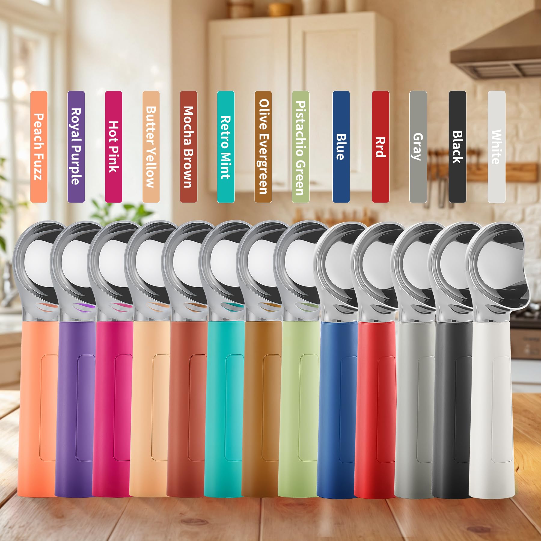 Cuillère à crème glacée chauffante rechargeable, cuillère à glace électrique avec affichage LED, chauffe à 70°C pour glace dure, facile pour les seniors et les enfants, étanche IP67