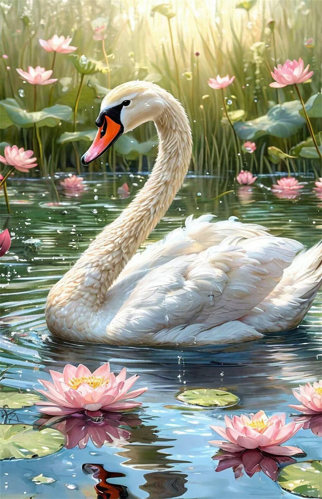 Puzzle 1500 sztuk łabędzie lotos, gry edukacyjne, kreatywna rozrywka, zabawa, puzzle dla dorosłych 1500 sztuk