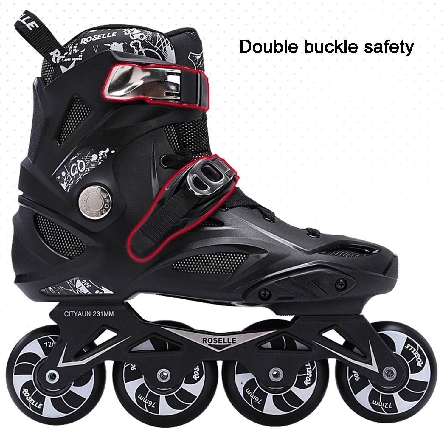 Inline-Skate-Schuhe – Bequeme, atmungsaktive Speed-Racing-Skates mit 4 Rädern, Rollschuhe für Männer, Frauen, Jungen, Mädchen, Street Club
