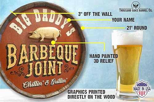 Vista 32 de THOUSAND OAKS BARREL CO. Personaliza el letrero de un cuarto de barril con cócteles de gato negro, barril de vino hecho de madera de roble de alta