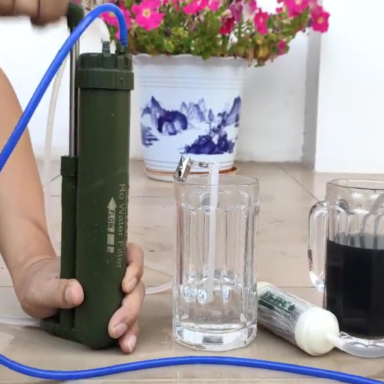 Filtro de agua para bomba de mano | Filtro de agua Camping | Purificación | de agua exterior, filtro de agua , purificación portátil, filtros de alta precisión, filtros de agua de emergencia
