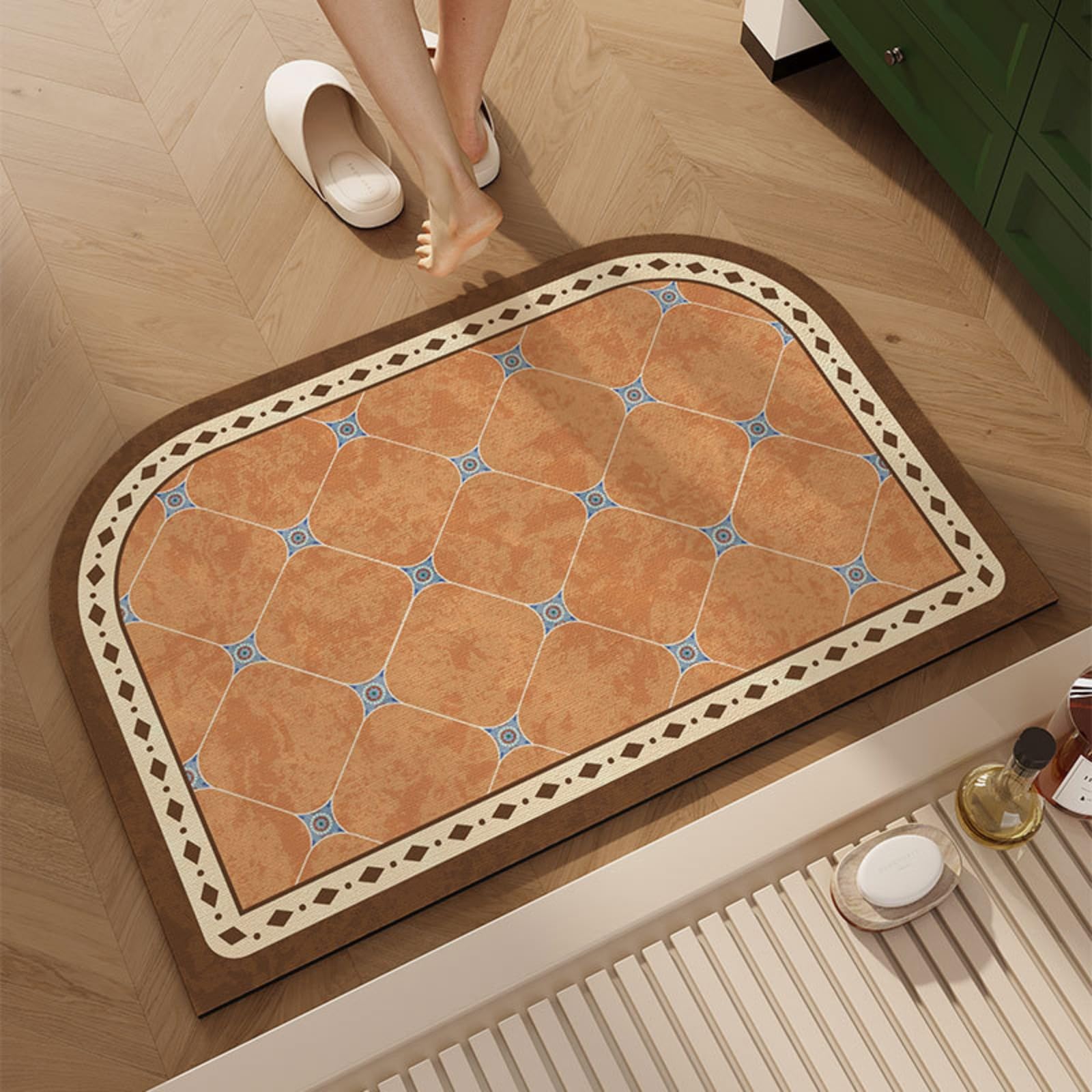 Tapis de bain diatomée antidérapant pour éviter les glissades