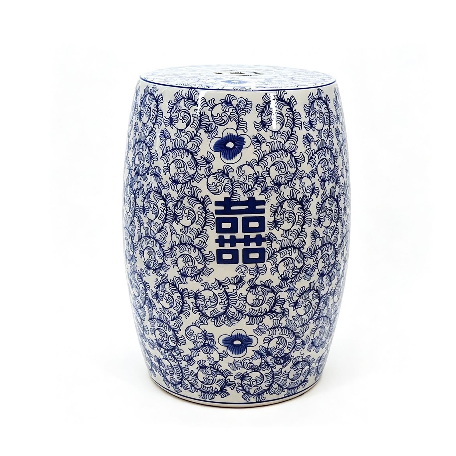 Ceramiczny Stołek Ogrodowy Ozdobny Chiński Perkusji Perkusji Chinoiserie - Przeszklony Stołek Do Przewijania Ogrodu,