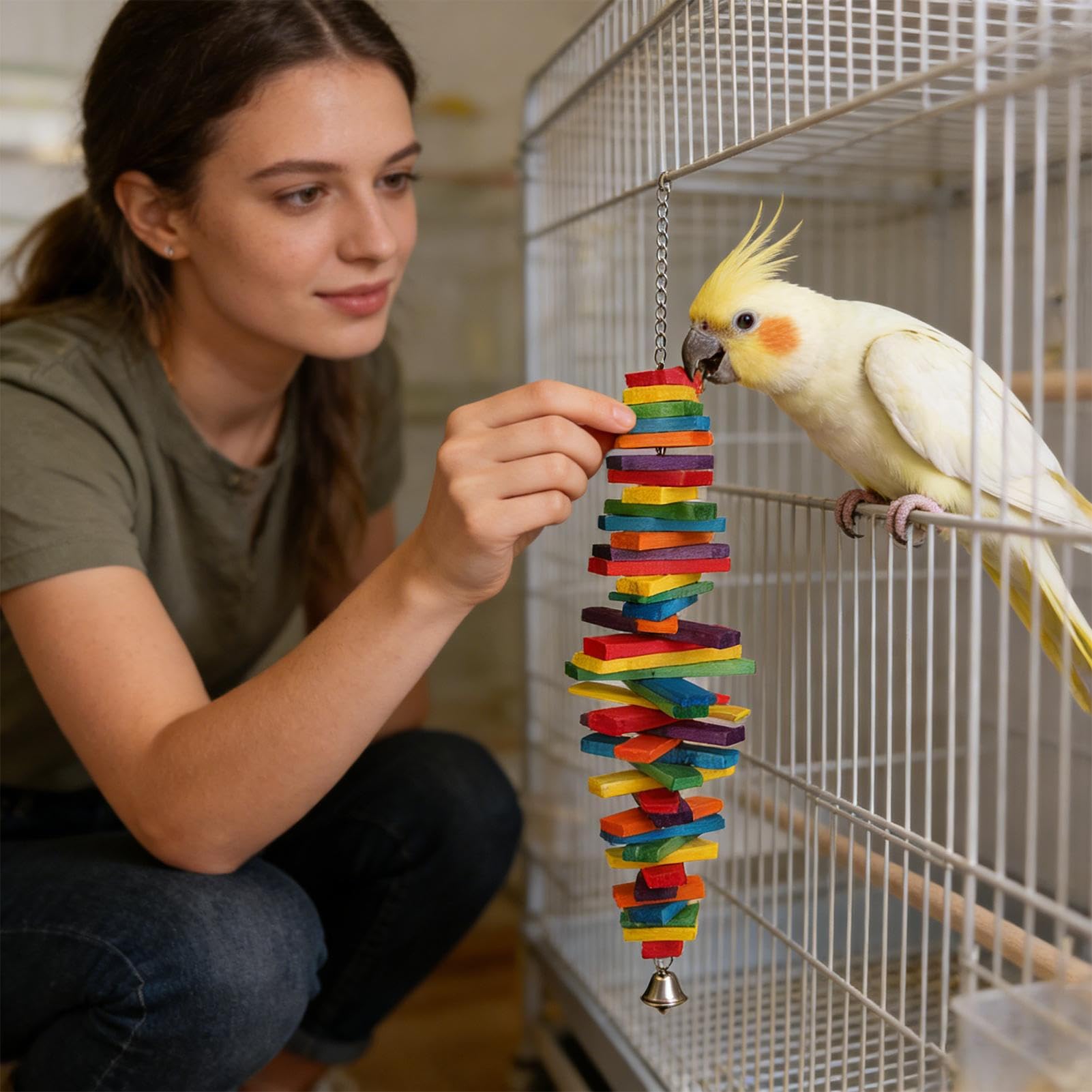 Juguetes para Aves y Accesorios Accesorios para Aves con Campana | Juguetes de Forrajeo para Pájaros con Campana Para Agapornis Cacatúa Ninfa Guacamayo Mirlo Y Otras Aves De Familia