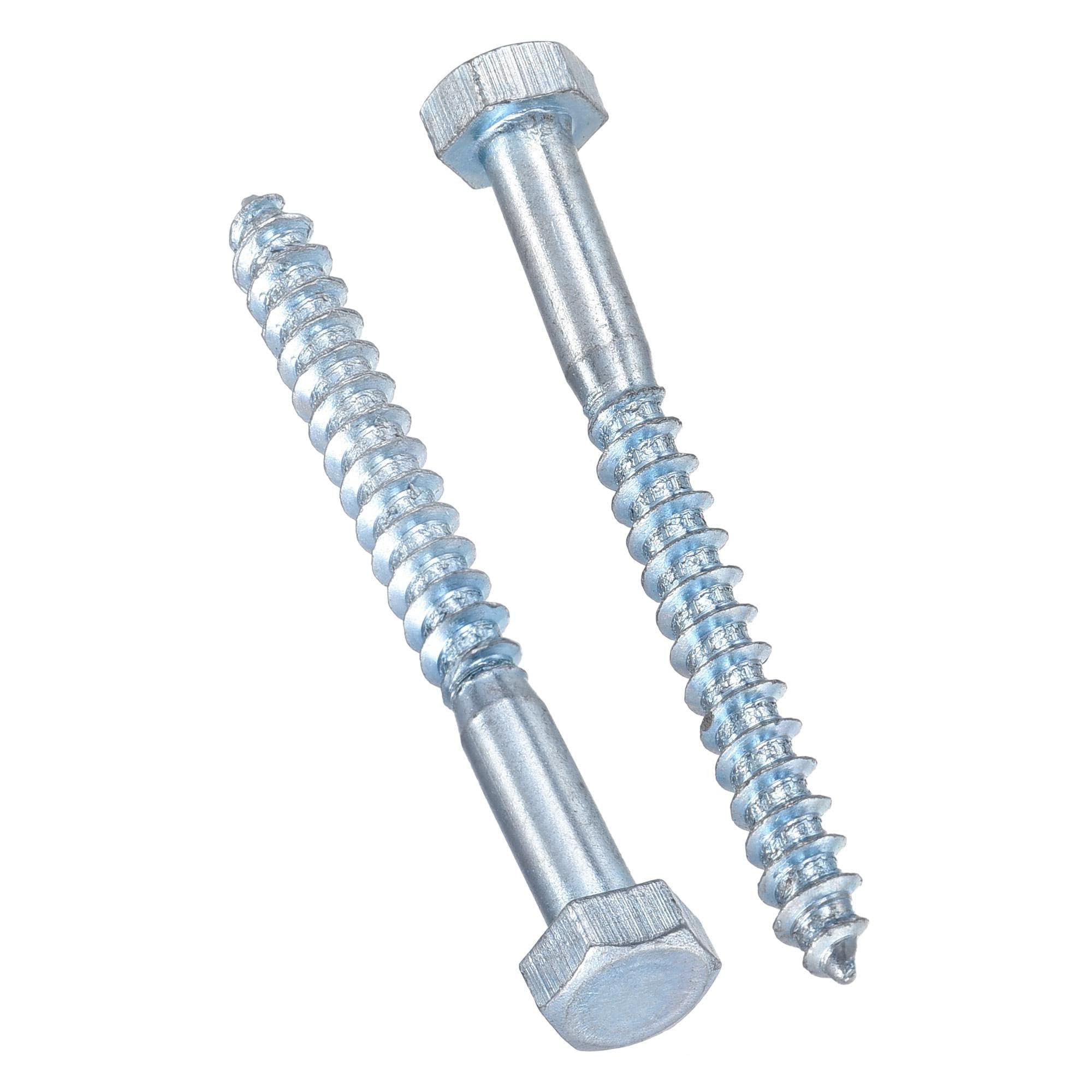TA-VIGOR 25Pcs Coach Screws, M6 x 60mm Hex Head Lag Bolts, Carbon Steel Zinc Plated Sleeper Concrete Wood Screw Hexagon Lag Half Thread Self-Tapping Bolts for Outdoor Use in Decking, Fencing