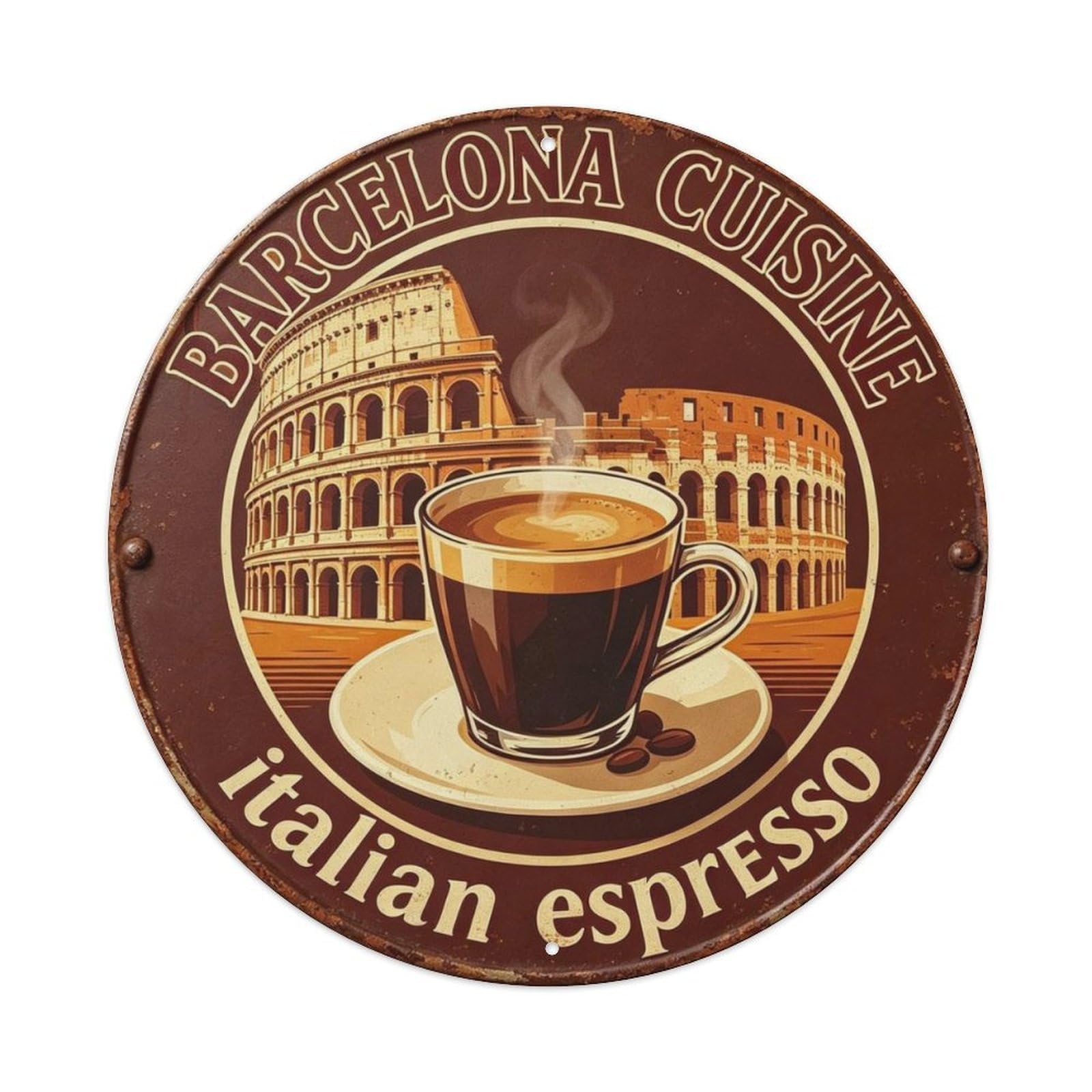 Italian Espresso Metal Tin Sign Plaque