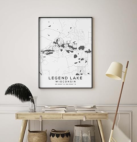 Miniatura 8 de Mapa de Legend Lake, Wisconsin, Light 2 (12x16)