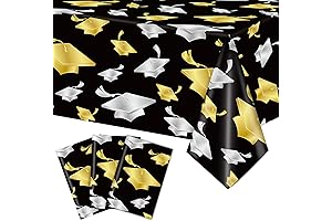 Exquisite Graduation Round Tablecloth in Gold and Silver
