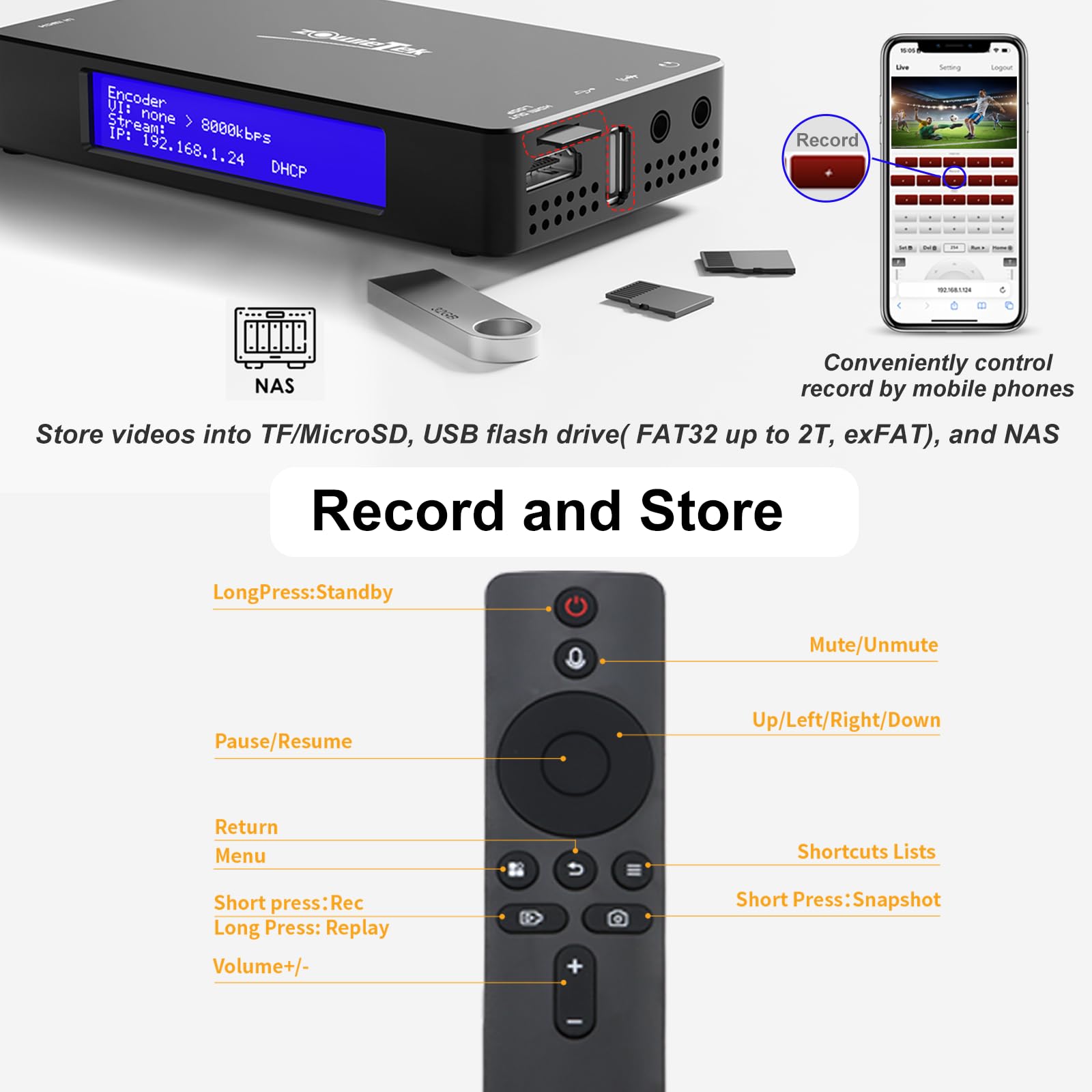 Amazon | Zowietek 4K HDMI ビデオ レコーダー (NDI なし) - H.265/H