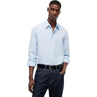 Tommy Jeans Uomo Camicia Poplin in Cotone, Blu (Sweet Blue)