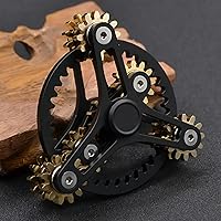 Vista 2 de Fidget spinner de latón puro, conexión por engranajes, juguete giratorio de metal, para montarlo tú mismo, spinner manual, gira por largo tiempo