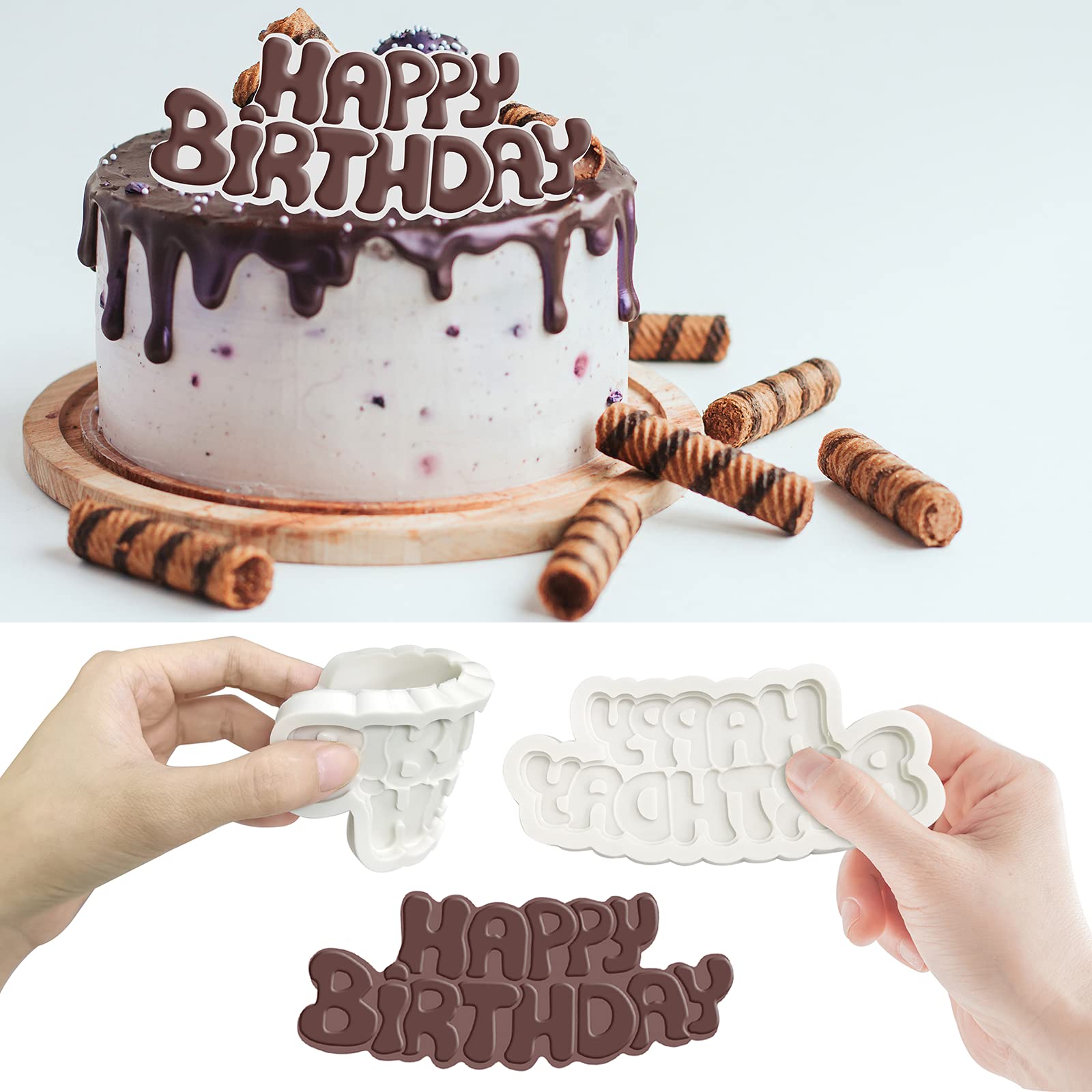 HTN - Stampi Per Lettere In Silicone E Numeri Stampi Di Cioccolato Con