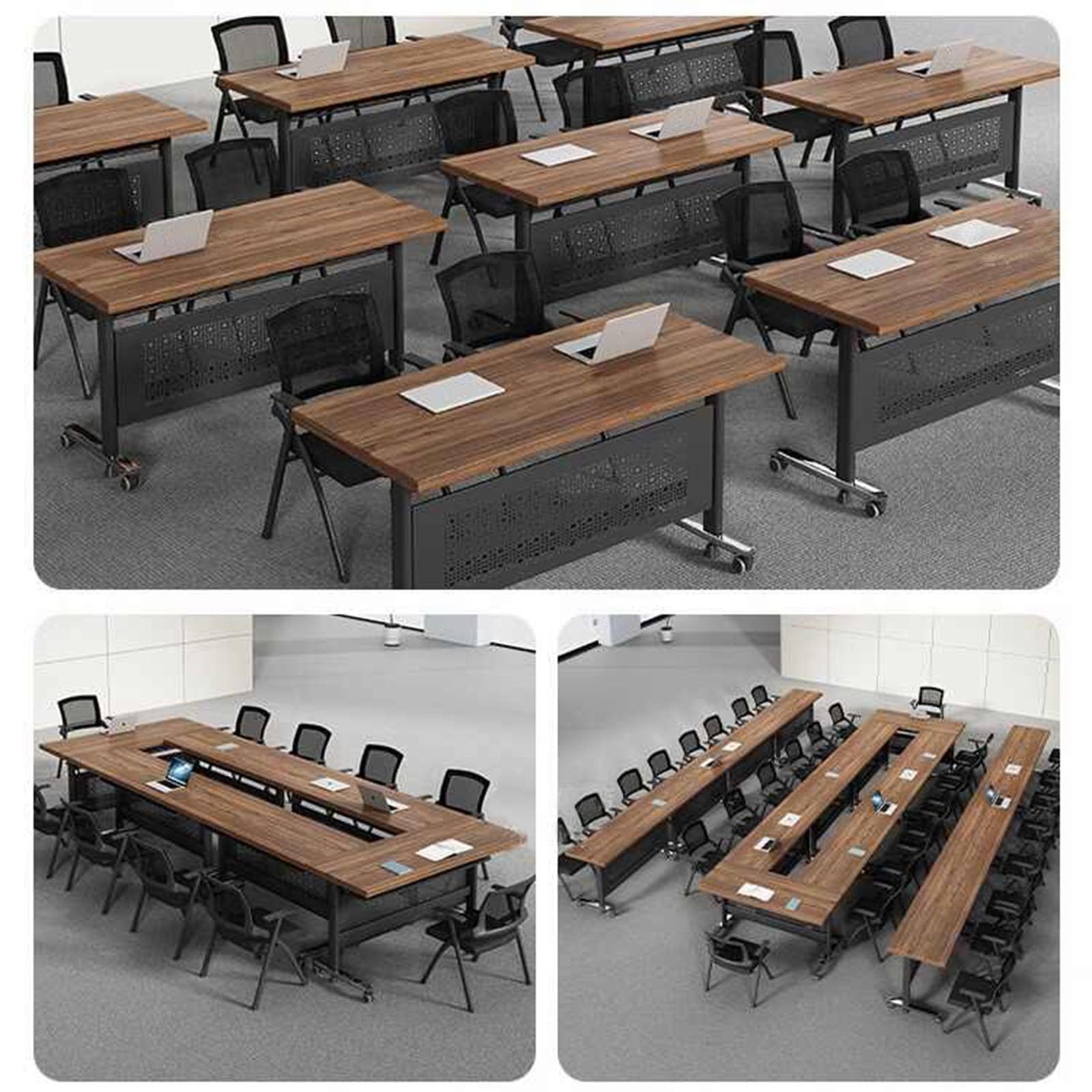 Tragbarer, klappbarer Konferenztisch mit feststellbaren Rollen – ideal für Meetings, Seminare, Schulungen und Veranstaltungen. Platzsparend, robust, einfach aufzubauen und zu transportieren.