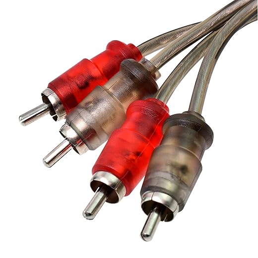 Conext Link Audio RCA Interconnect Cable Patch Male to Male OFC Spiral Braid (1.5FT, 3 Pack) （13022）