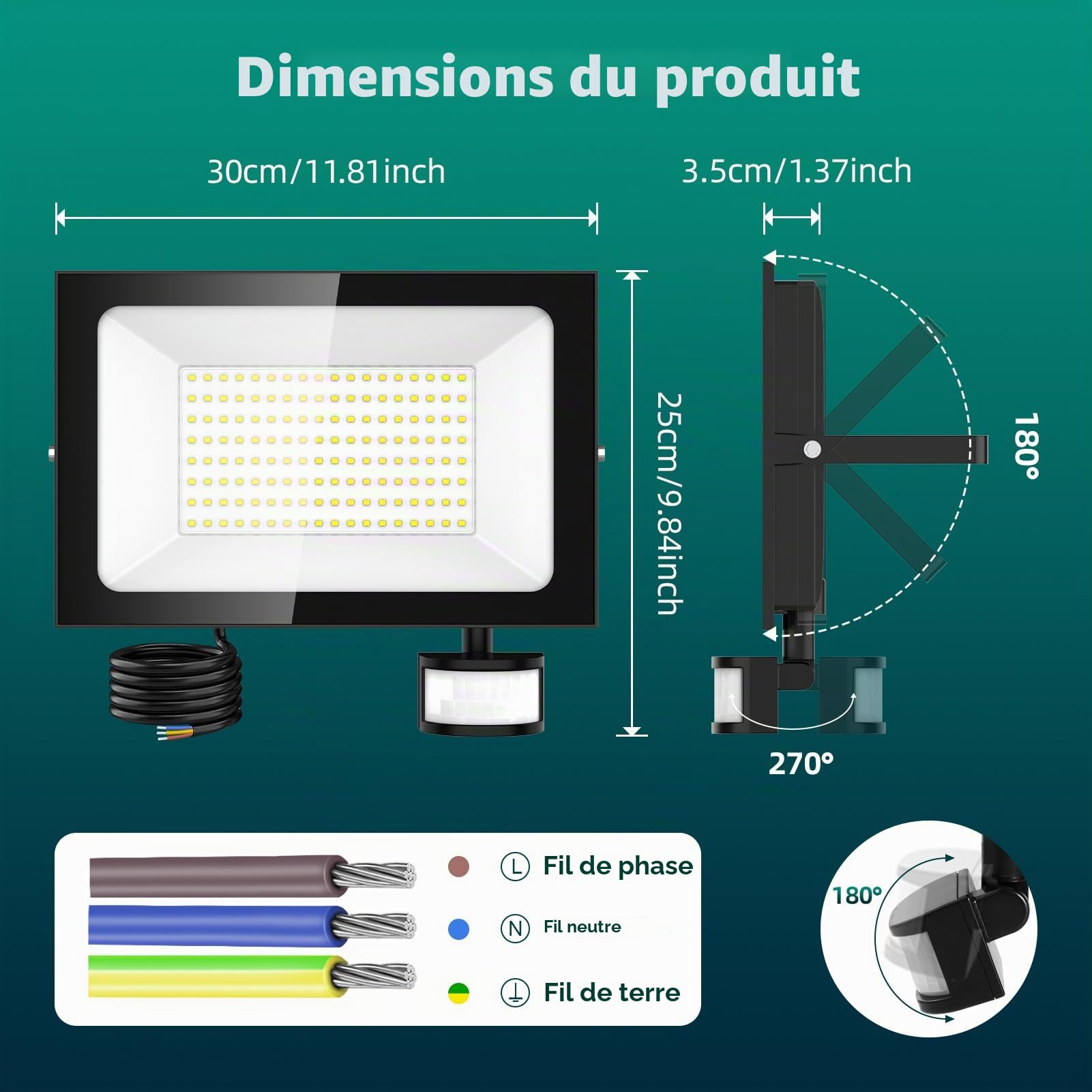 Viugreum Projecteur LED 150W 2 Packs Avec Détecteur de Mouvement et Télécommande - 15000LM Blanc Froid 6500K Dimmable, Étanche IP65 Avec Minuterie pour Jardin Garage