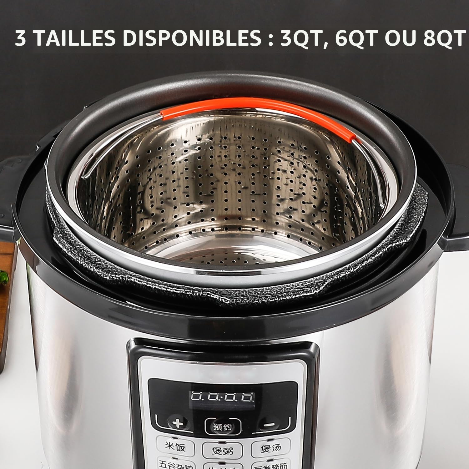 Panier vapeur pour pot instantané, panier vapeur en acier inoxydable pour pots(8L)
