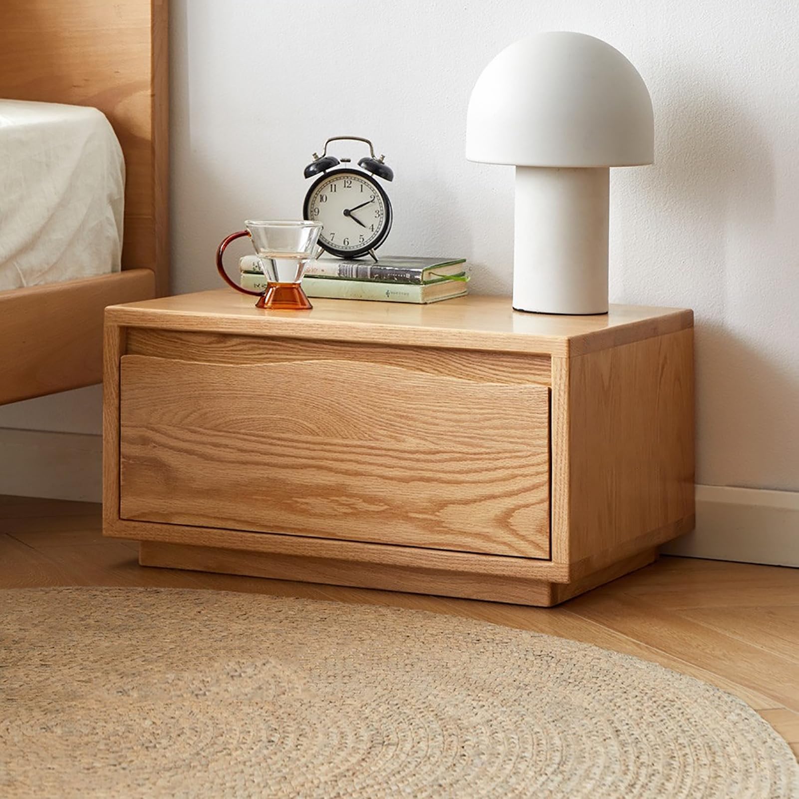 Table de chevet bois massif tiroir meuble bas moderne de chambre lit tatami milieu du siecle