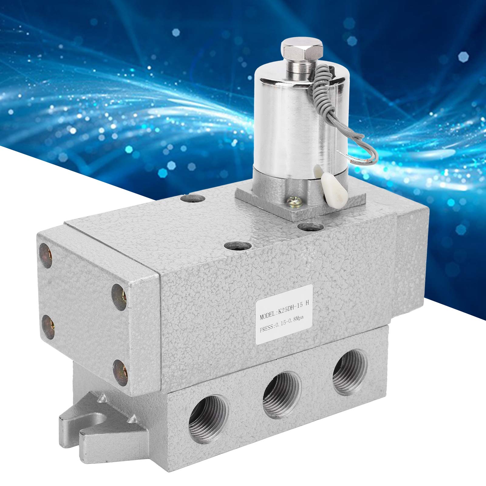 Válvula solenoide K25DH 15 H, válvula solenoide neumática de 2 posiciones y 5 vías, equipo de control eléctrico único con t Struc, para automatización industrial (DC12V)