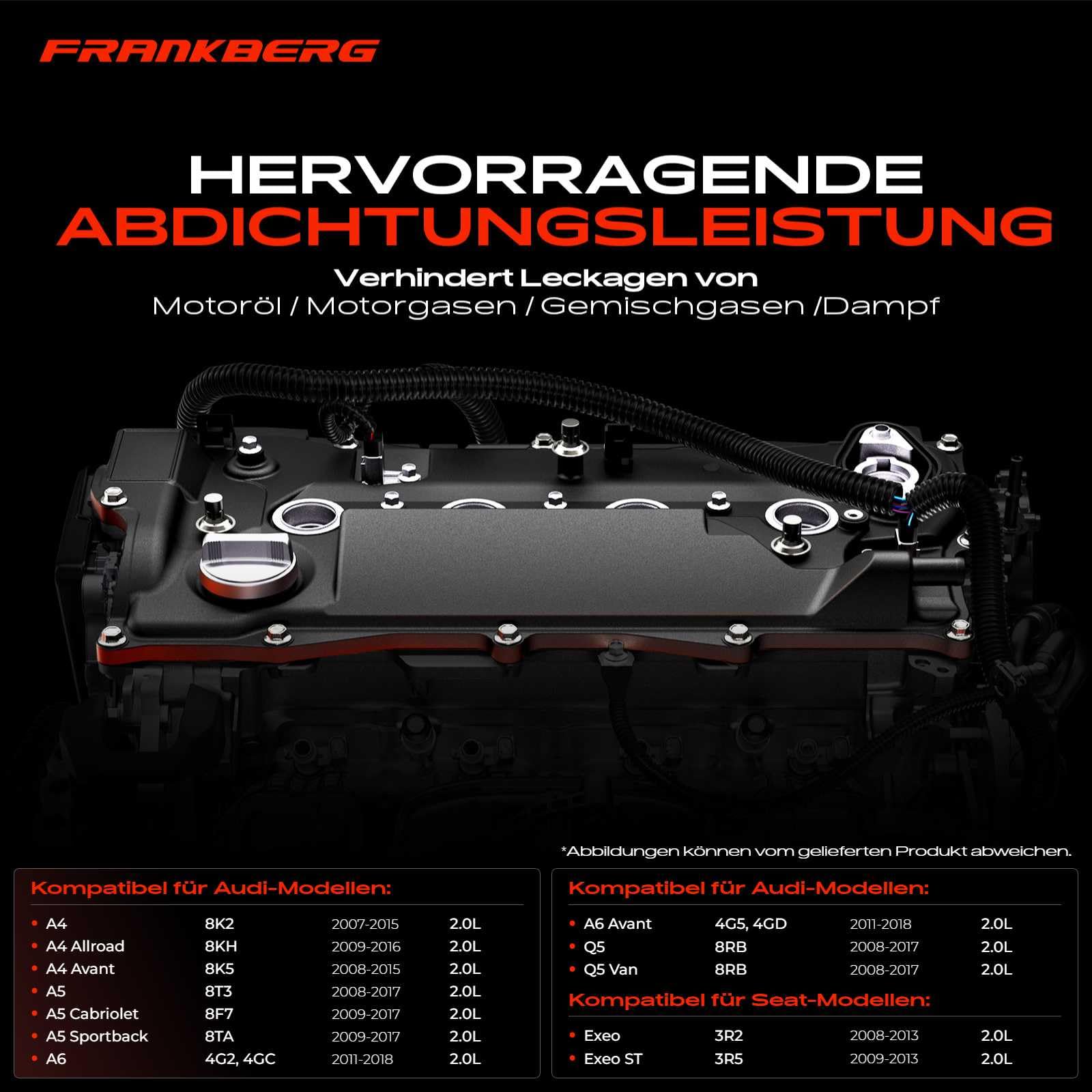 Ventildeckel Zylinderkopfhaube für A4 8K2 8KH 8K5 A5 8T3 A5 8F7 8TA A6 4G2 4G5 Q5 8RB Q5 Van 8RB Exeo 3R2 Exeo ST 3R5 2.0L Diesel 2007-2018 03L103469M