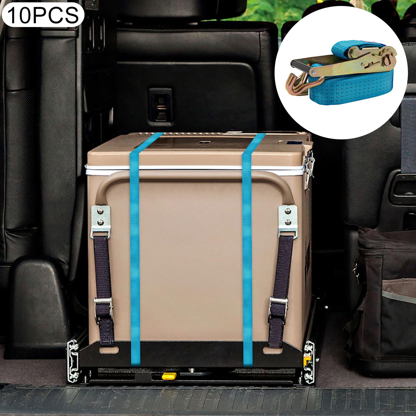 Blau 5 Ton/11023,11 lbs ﻿ 5cm x 6m Zurrgurte, Zurrgurte mit Haken, Ratschengurte 10 Stück Ratschengurte Zurrgurte Mit Haken Tie Down Bänder für die professionelle Ladungssicherung auf Anhängern