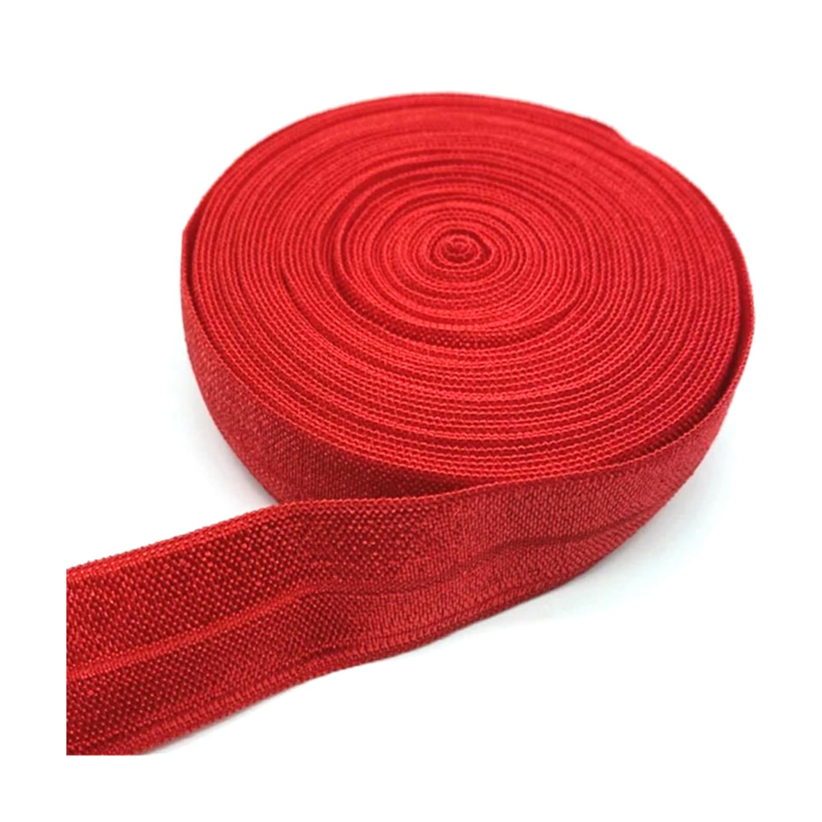 Breyhda 5 Meters 15mm 20mm 25mm Elastic Ribbon Fold Over Spandex Elastic Band for Sewing Garment Accessory, Red, 15mm