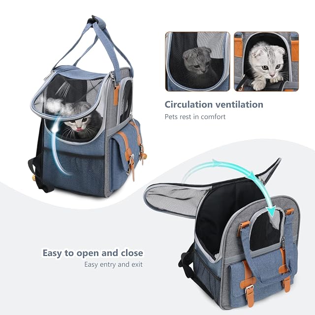 Foto 4 de 6 de PETCUTE Mochila para Mascotas,Mochila Gatos Transporte