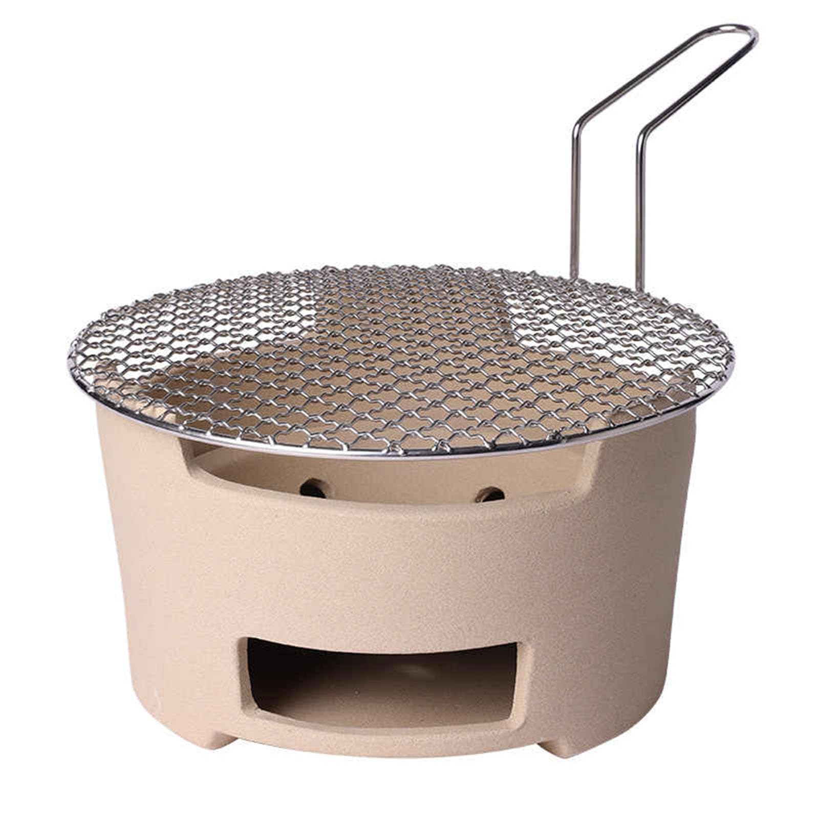 Grill na węgiel drzewny z glinianym paleniskiem, Piec do grilla węglowego z gliny z tacką ze stali nierdzewnej, różne rozmiary, opakowanie 2 szt.(24cm/9.5in)