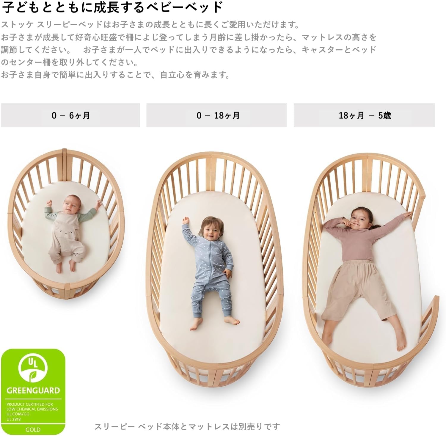 ホワイト円形 Stokke ベビーベッド キャノピー付き ストッケ