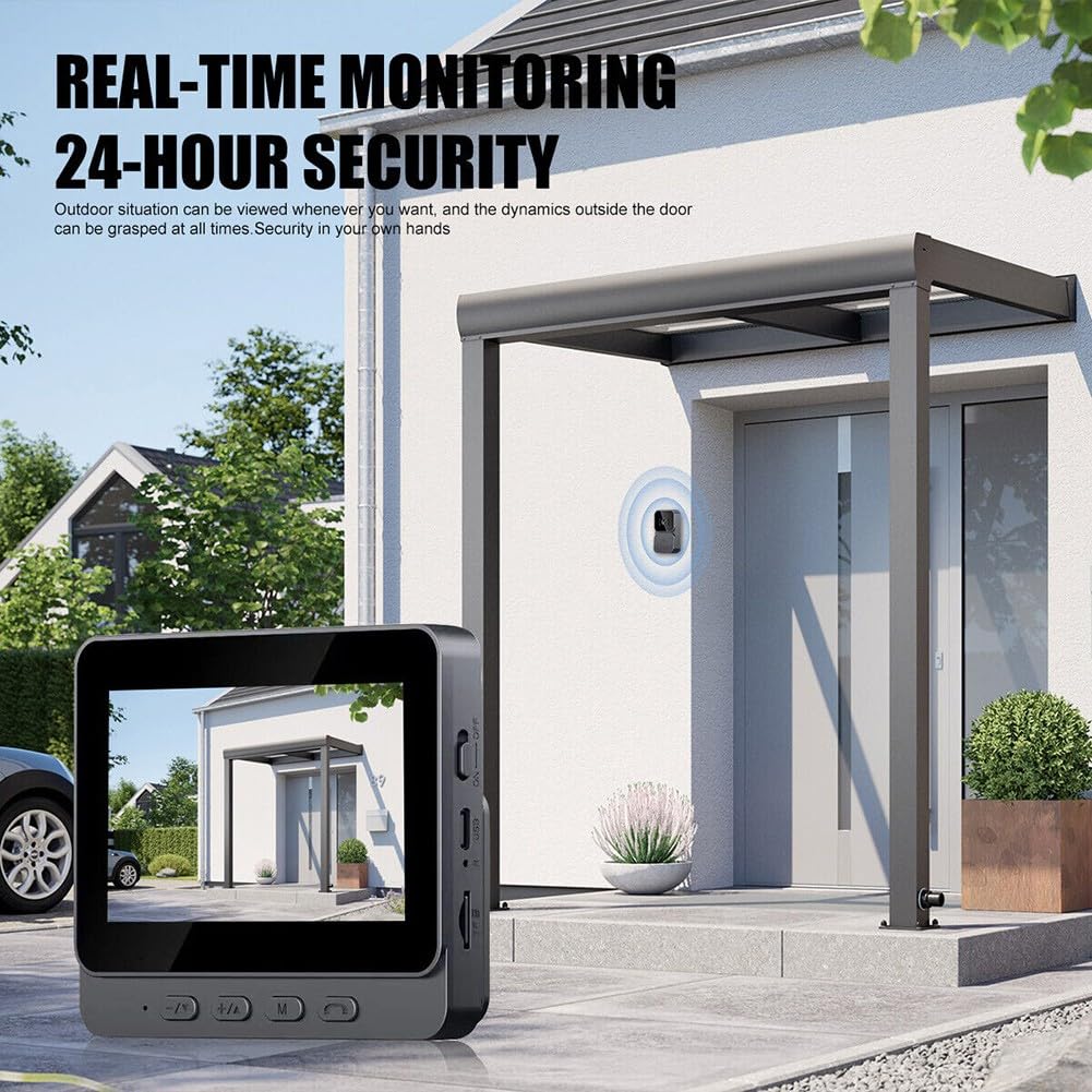 Videocamera per campanello senza fili, telecamera per campanello con monitor, di videocitofono con schermo da 4,3 pollici Videocitofono per campanello di sicurezza del telefono