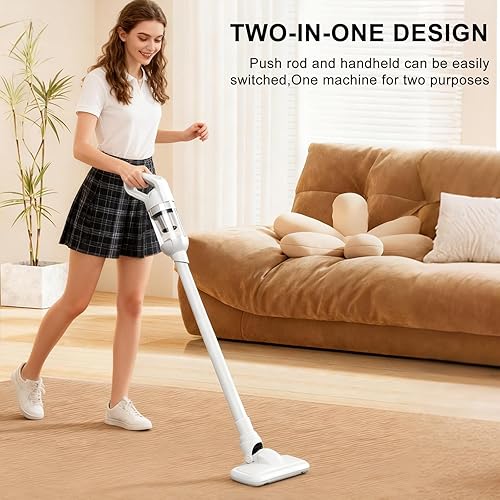 Miniatura 2 de Aspiradora de mano inalámbrica 2 en 1, potente succión de 10000 PA, portátil y ligera, con luz LED, múltiples accesorios, recargable por USB, para