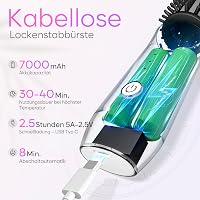 iTayga Vezeték Nélküli Hajgöndörítő Kefe - Hordozható Mini Hajformázó 7000 mAh USB Töltéssel és Negatív Ion Technológiával, Fehér 2