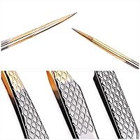 Vista 8 de Juego de 4 pinzas para extensión de pestañas, herramienta profesional aplicadora de pestañas, pinzas rectas y curvadas de acero inoxidable