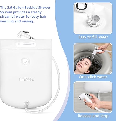 Vista 25 de Bañera inflable médica, kit de lavabo de ducha, bañera portátil de PVC con bomba de aire eléctrica, lavado de bañera portátil de cuerpo completo
