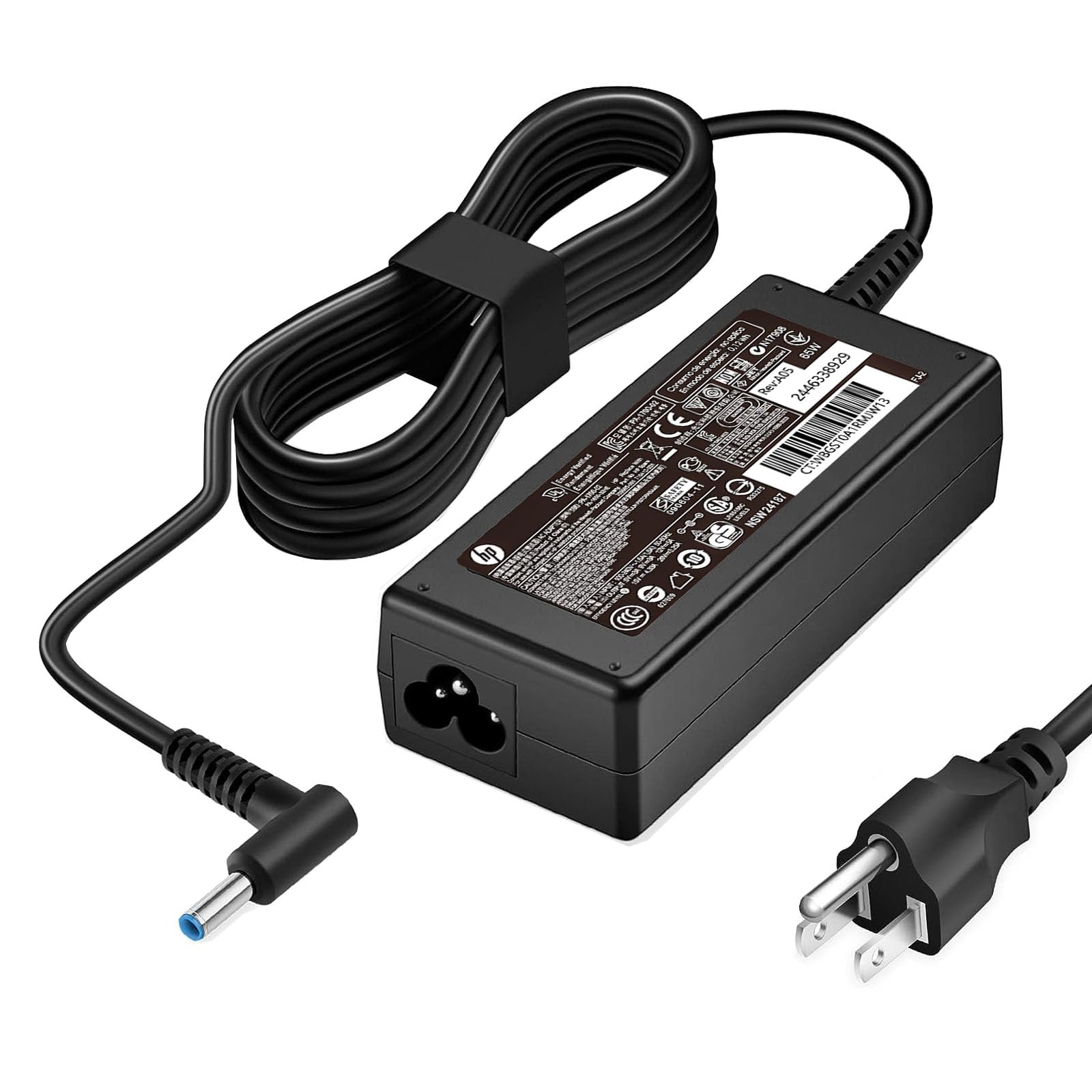 65W 19.5V 3.33A 710412-001 Laptop Charger Fit for HP Stream 14 13 11,Pavilion x360 11 13 14 15 17,Envy 13 15 17 L25296-001 741727-001 TPN-LA16 L25298-001 Blue Tip Adapter Power Cord 4.5 * 3.0MM
