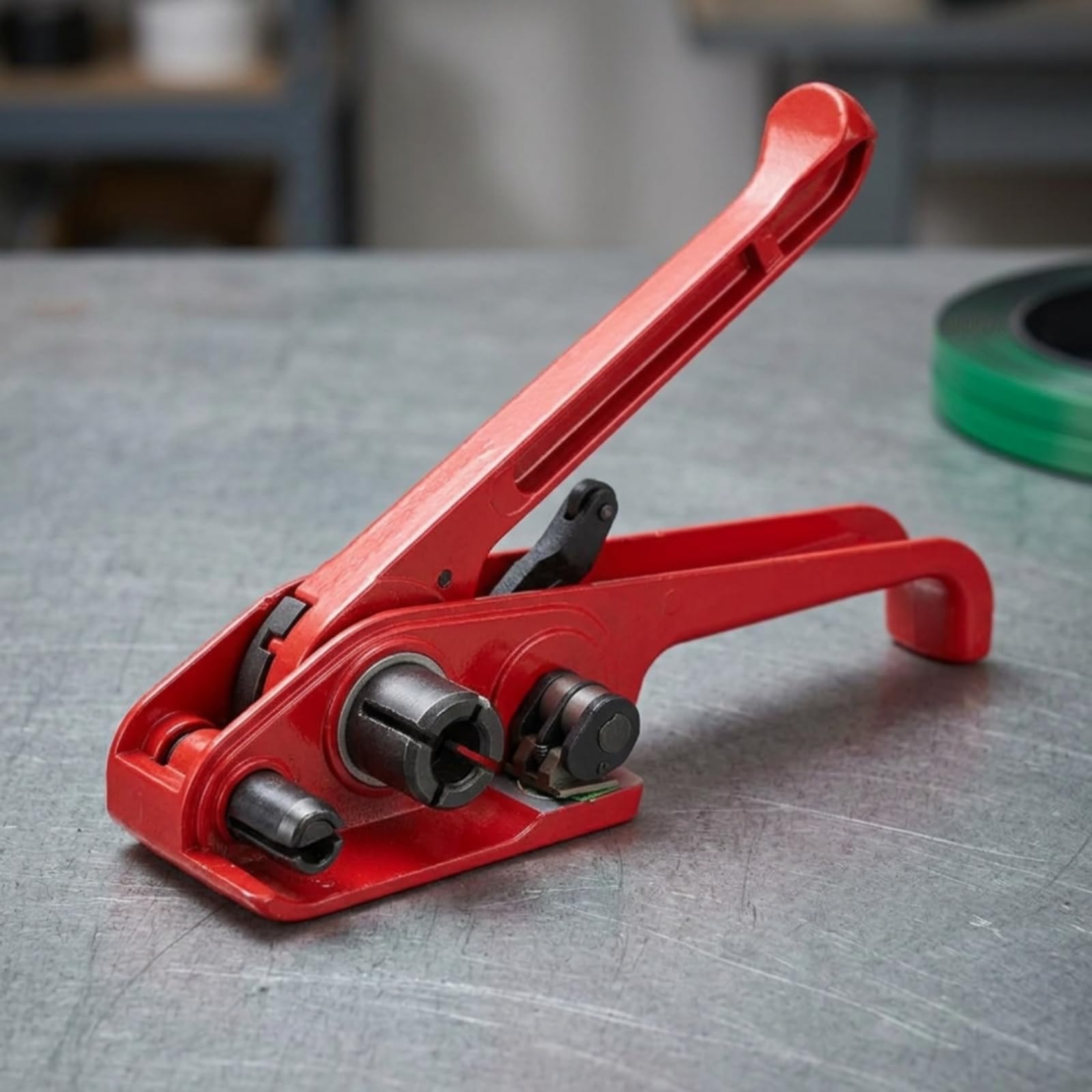 Qianly Tendireggia Manuale Professionale Tendireggia con Taglierina Robusto Tenditore per Magazzinieri, Imbggio Industriale, Magazzino, Spedizioni