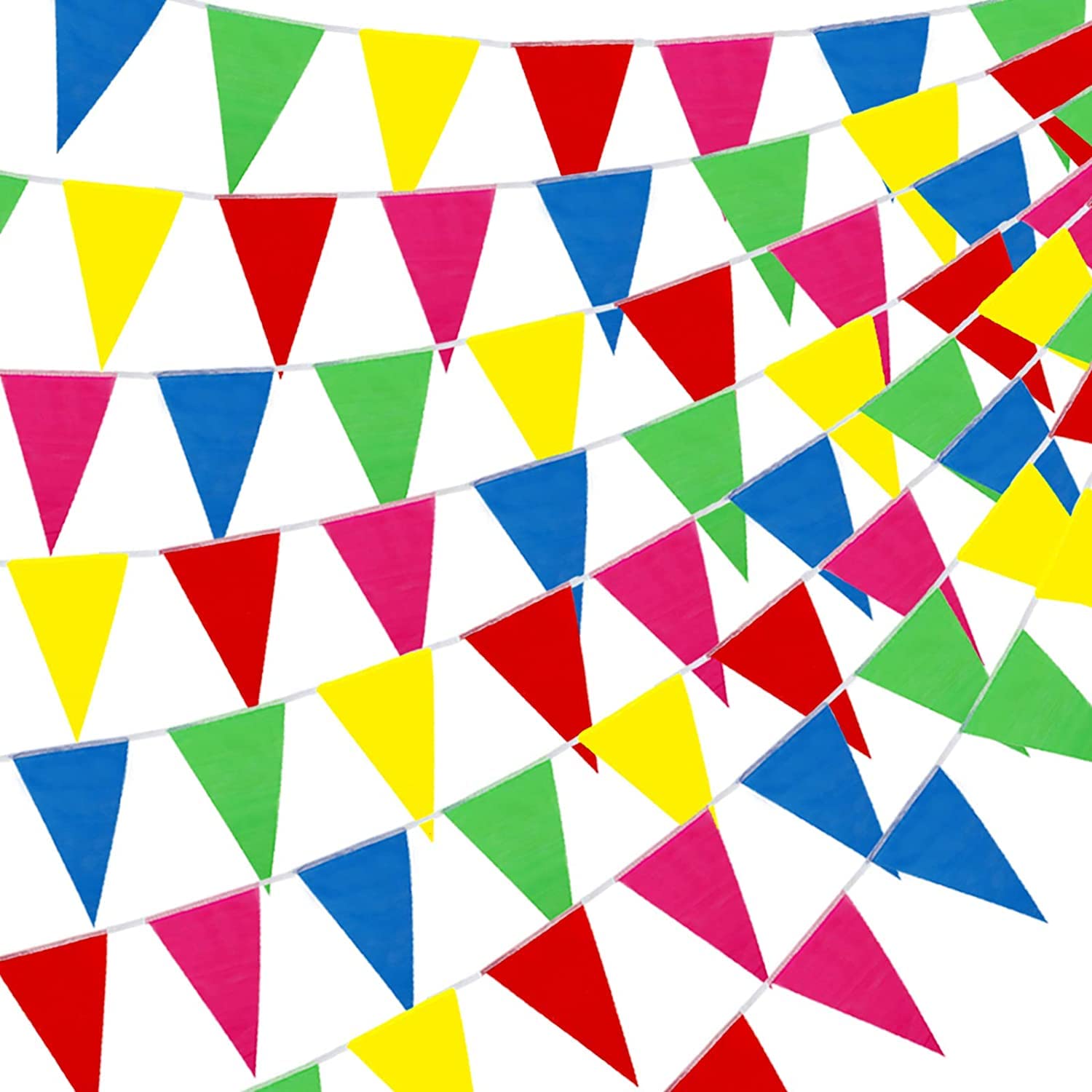 Big Size 301 Ft, 200 pcs, Colourful Pennant Flags Banner, Outdoor long Multicolour Pennant Banner, Nylon Cloth Flag Pennants for Party Celebrations and Shops Decorations