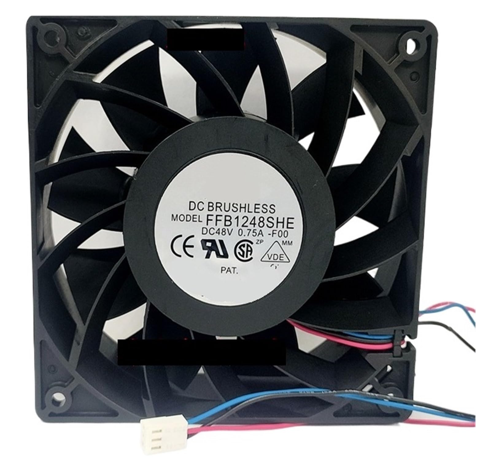 FFB1248SHE F00 DC 48V 0.75A 120x120x38mm 3-Wire Server Cooling Fan