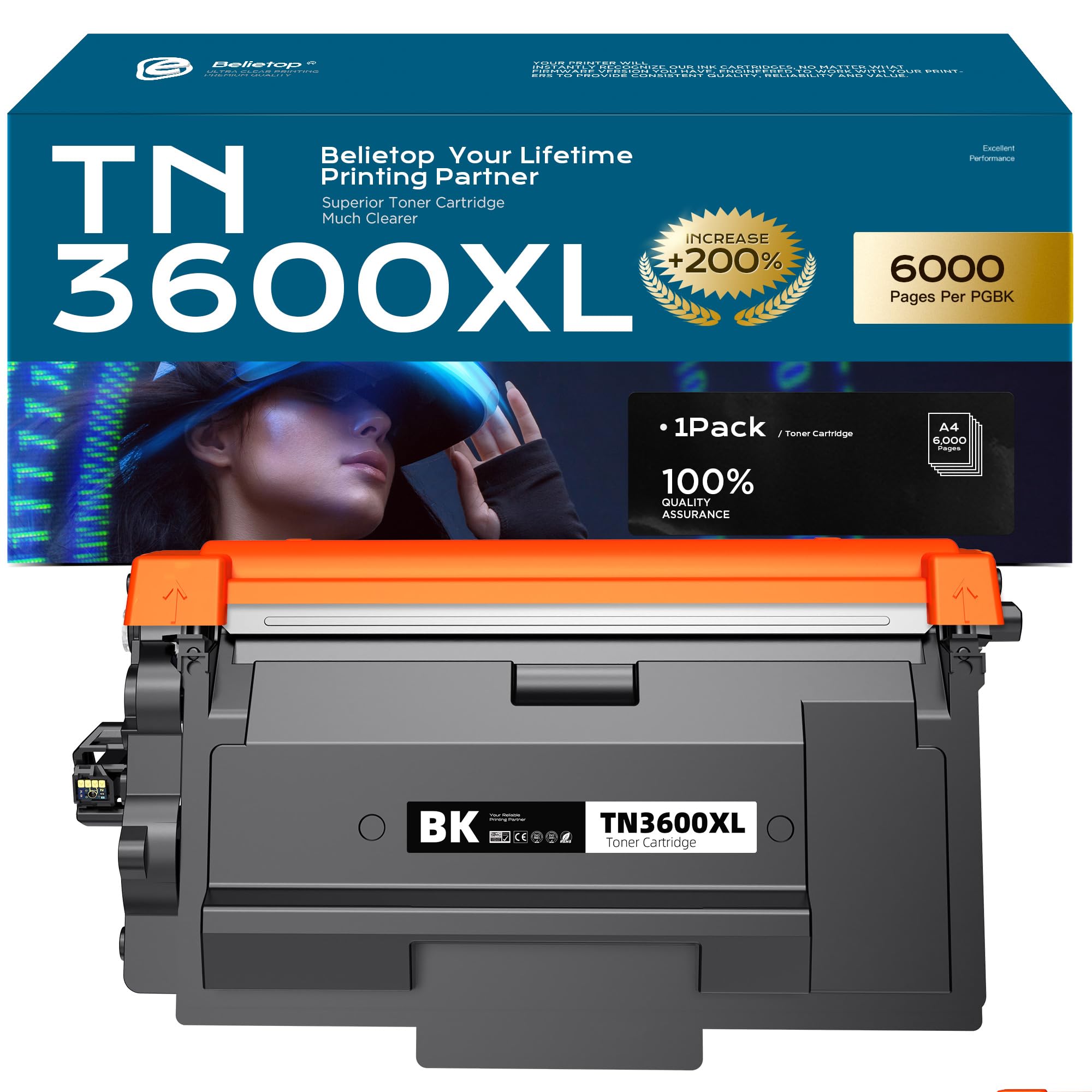 belietop TN3600XL Toner Compatible with Brother TN-3600 for Brother HL-L5215DN HL-L6210DW HL-L5210DN MFC-L5715DN MFC-L6710DW MFC-L6915DN MFC-L5710DN