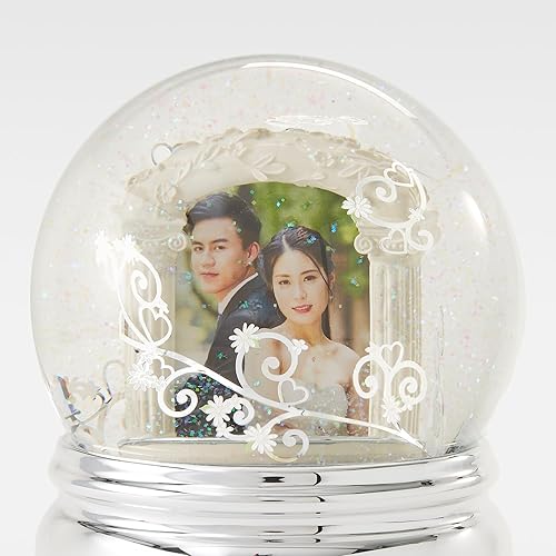Miniatura 4 de THINGS REMEMBERED Globo de nieve musical grabado personalizado para siempre con foto de boda, reproduce música Canon de Pachelbel, añade imágenes,