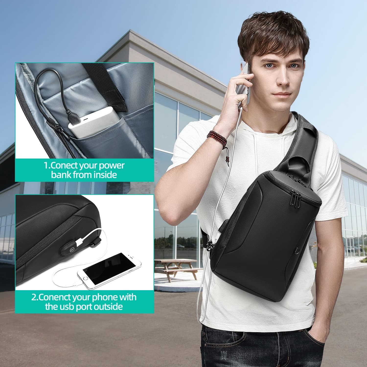 Amazon.com: FLO-MOTOR Mens Shoulder Bag,Small Sling