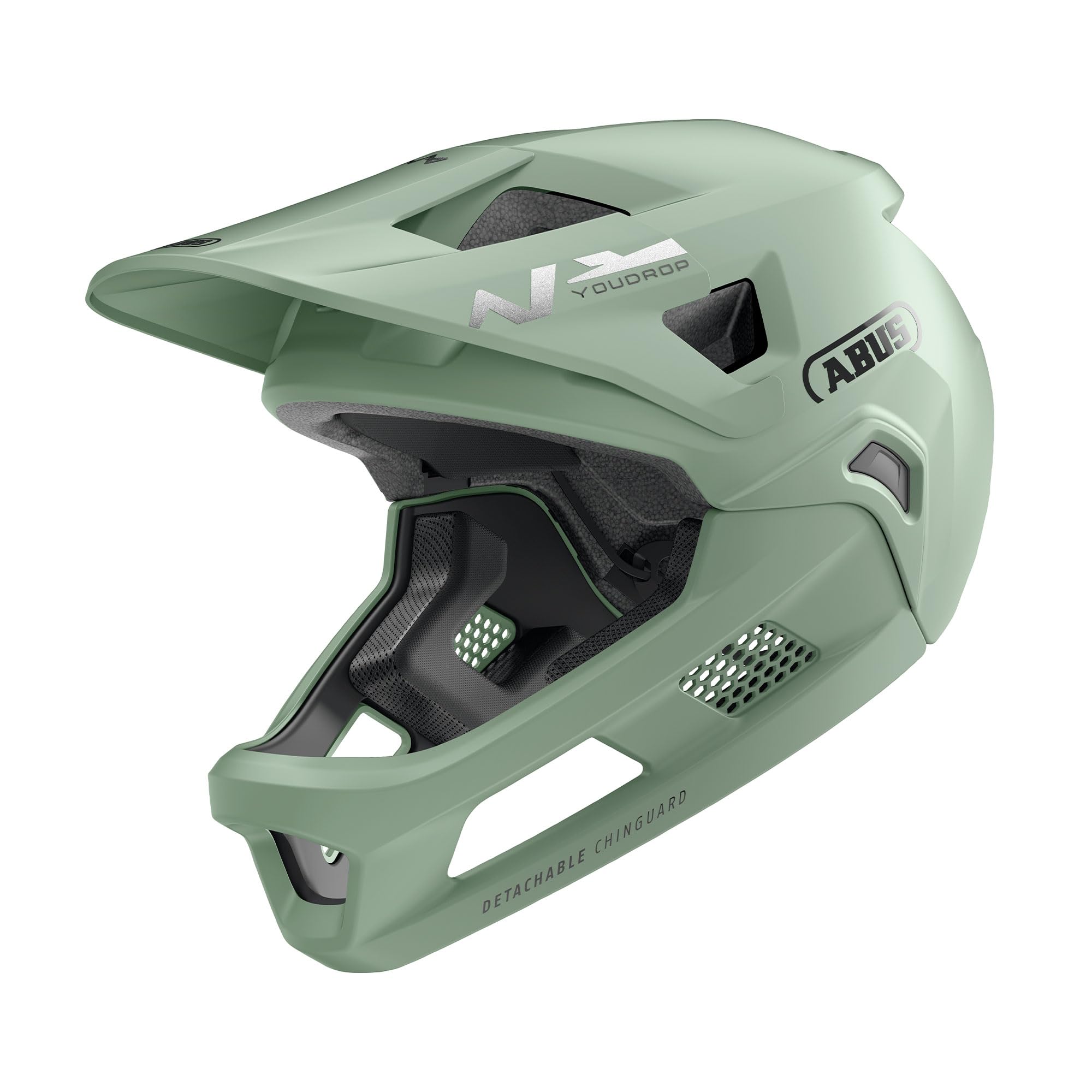 ABUS Casco MTB YouDrop FF para Niños, Verde, Talla S