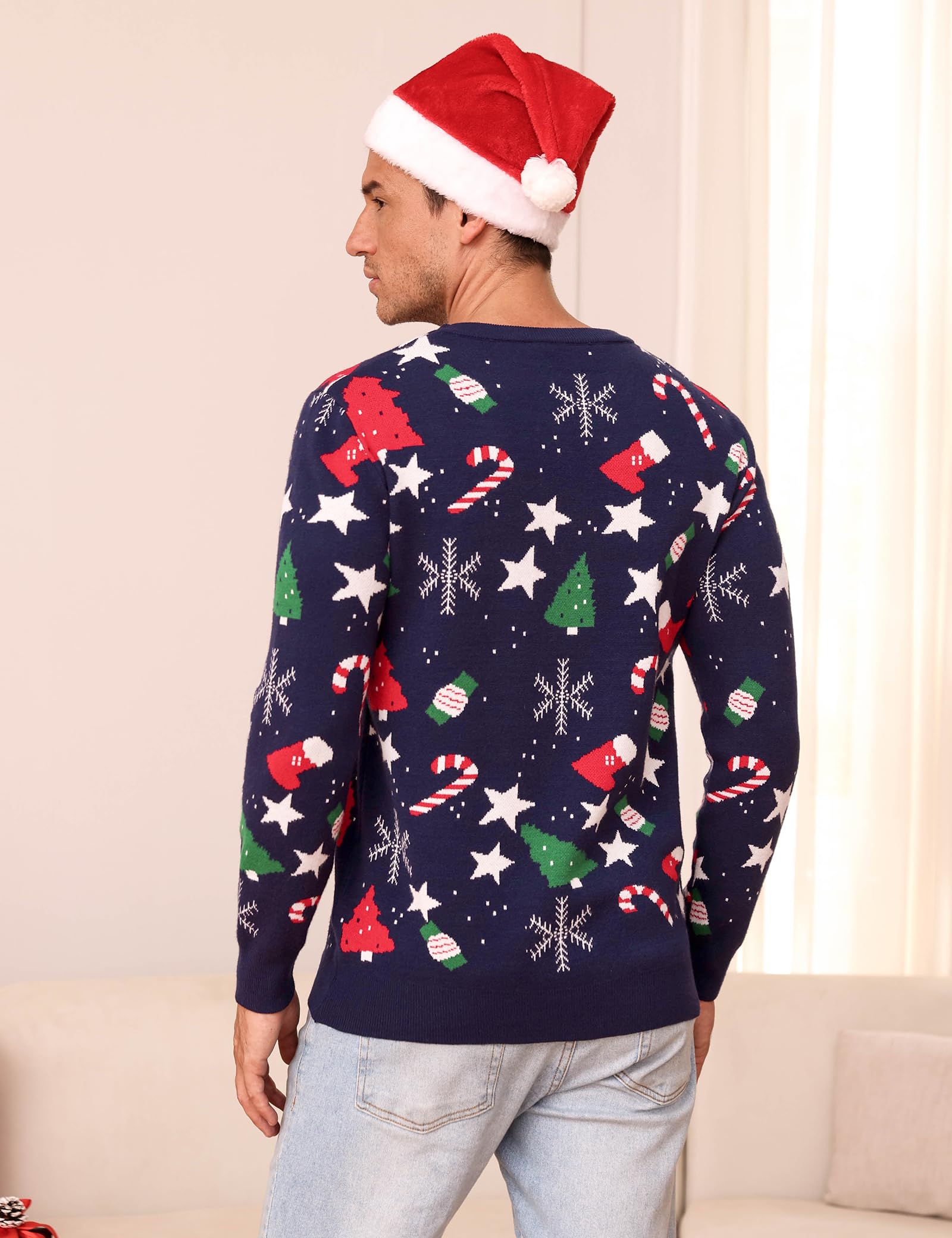 iClosam Maglione Natalizio Unisex Donna Uomo Invernale Stampare Cotone Ugly Sweater Pullover Maglieria Maglia Felpa Maglioni Sweatshirt Christmas Jumper