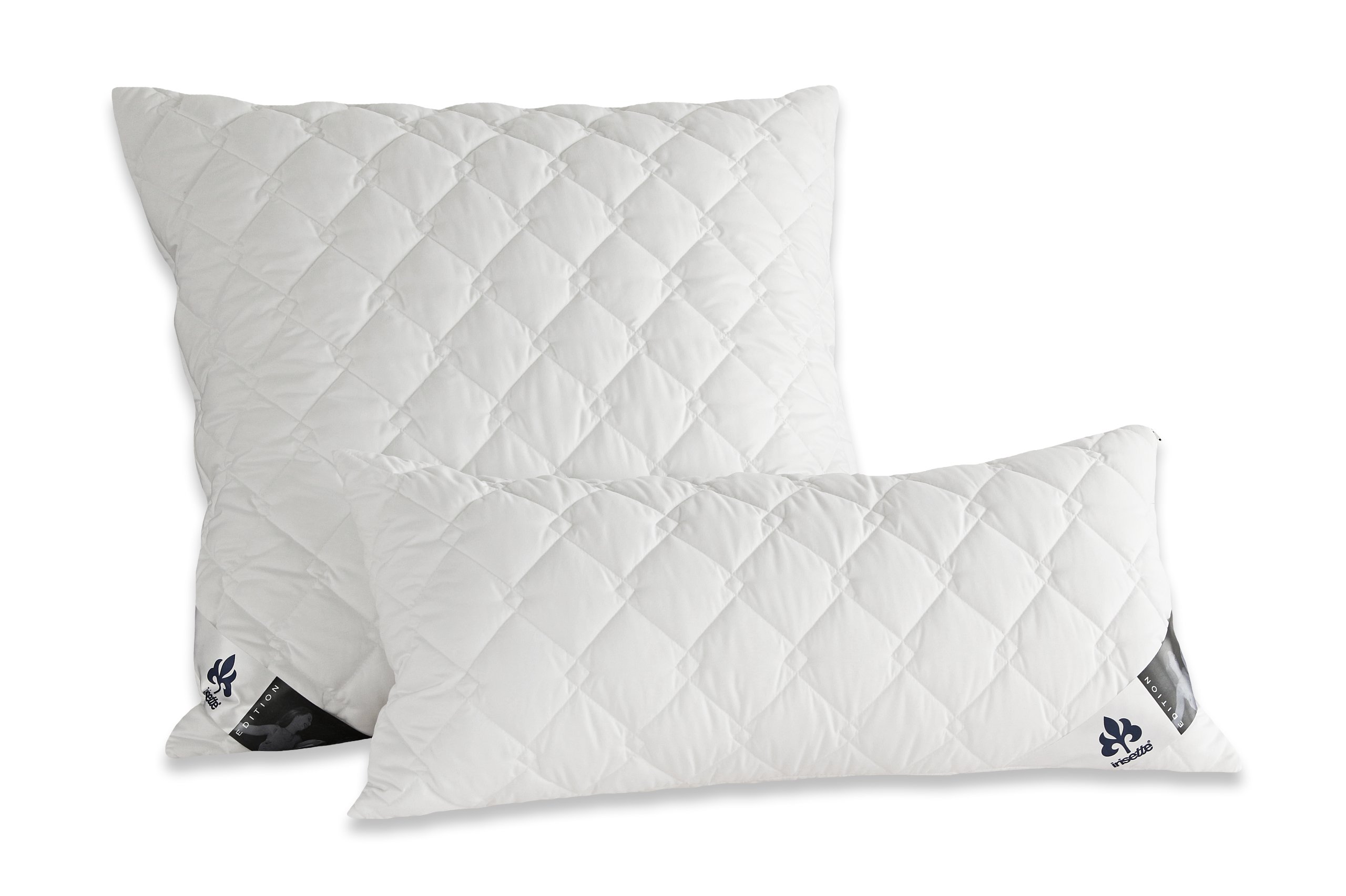 Irisette Edition Kopfkissen - Produziert in Deutschland - Kopfkissen mit abnehmbarem Bezug aus weicher Microfaser, 80 x 80 cm, Öko-Tex Zertifiziert (Packung mit 2)