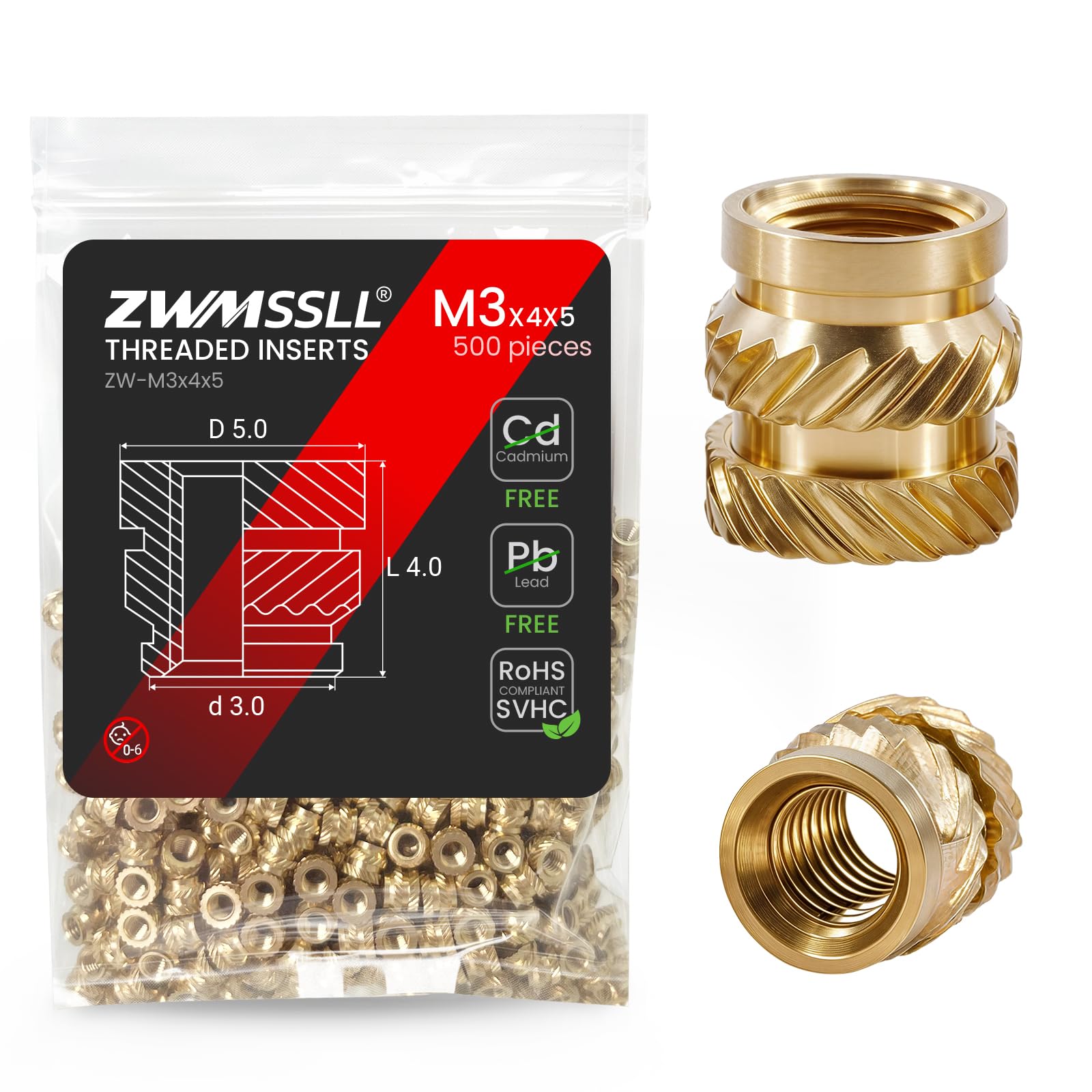 Brass Threaded Inserts for 3D Printing -28 Brass Threaded Inserts for 3D Printing -28