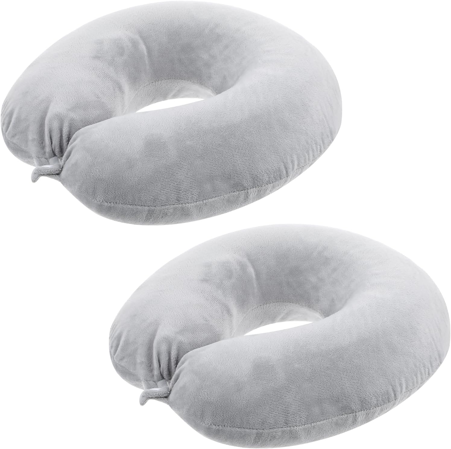 2 Packs Neck Pillow Cover, Travel Neck Pillow Cover U Shaped Neck Pillow Case Comfortable Neck Pillow Cover Washable Airplane Pillow Cover (Only Pillow Covers, No Filler)(Grey)